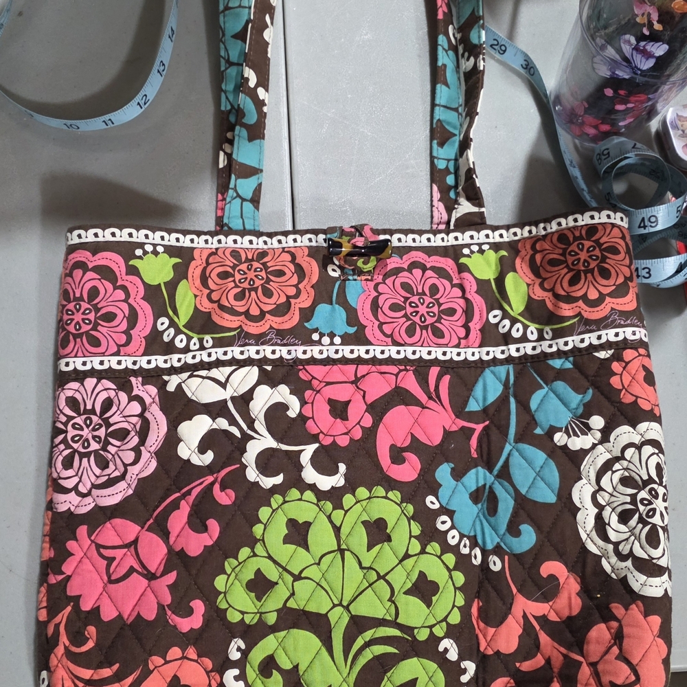 Vintage Vera Bradley Floral Patterned Tote Bag